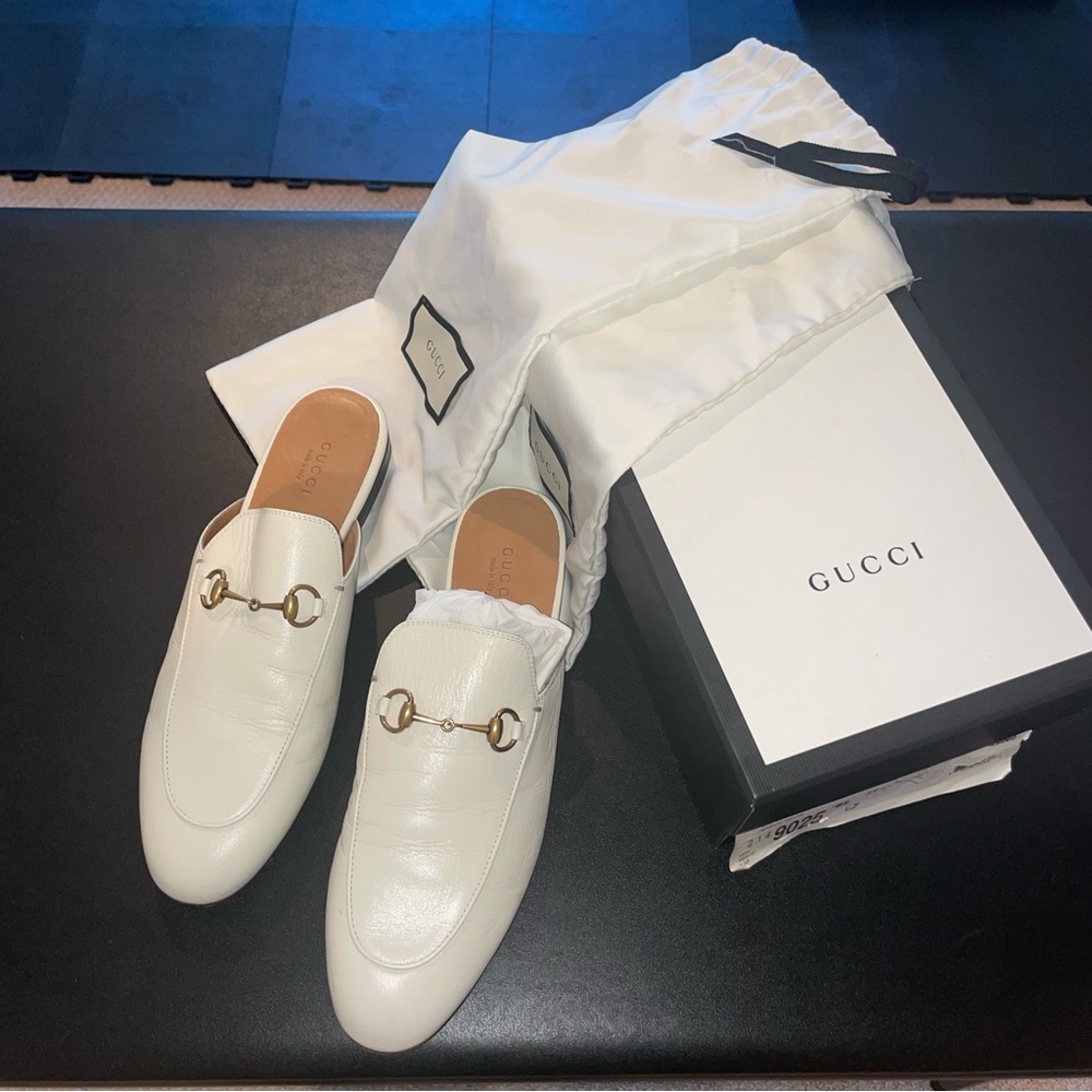 Gucci white mules size 39.5